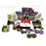 Tootsietoy Cars, John Deere 3.5" Tractors, Jacks,