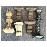 Decorative Shelves, Large Candle Holder, and Home