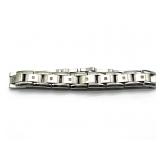 Stainless Steel Marked Bracelet with Stones