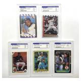 (5) Baseball Cards in Grading Cases : 1989 Dante