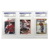 (3) Patrick Roy NHL Cards : 1988 O-Pee-Chee,