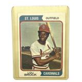 1974 Lou Brock Topps Baseball Card in Plastic