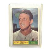 1961 Stan Musial Topps Baseball Card in Plastic