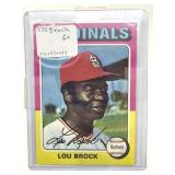 1975 Lou Brock Topps Baseball Card in Plastic