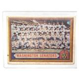 1957 Washington Senators Team Topps Baseball Card