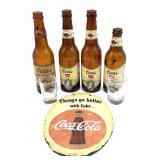 Coca-Cola Slate Sign 9.5", Coors Bottles, and
