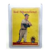 1958 Red Schoendienst Topps Baseball Card in