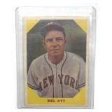 1960 Mel Ott Fleer Baseball Card in Plastic