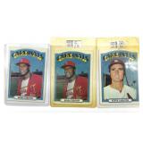(3) 1972 Topps Cardinals Baseball Cards : Bob