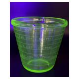 Uranium Glass Measuring Cup 4.25"- Marked A&J