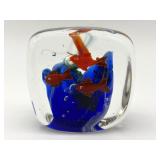 Art Glass Fish Paperweight 3"