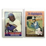 1975 and 1976 Hank Aaron Topps Baseball Cards in