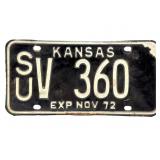 1972 Kansas License Plate - Sumner County