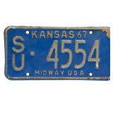 1967 Kansas License Plate - Sumner County