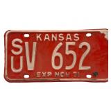 1971 Kansas License Plate - Sumner County