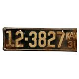 1931 Kansas License Plate - Sumner County