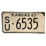 1963 Kansas License Plate - Sumner County