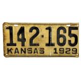 1929 Kansas License Plate
