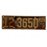 1935 Kansas License Plate - Sumner County
