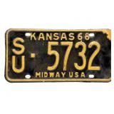 1968 Kansas License Plate - Sumner County