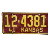 1941 Kansas License Plate - Sumner County