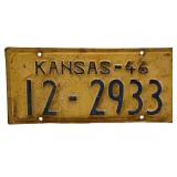 1946 Kansas License Plate - Sumner County