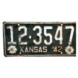 1942 Kansas License Plate - Sumner County
