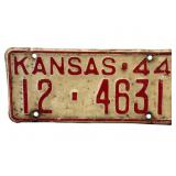 1944 Kansas License Plate - Sumner County