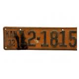 1932 Kansas License Plate - Sumner County