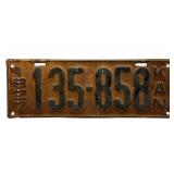 1927 Kansas License Plate