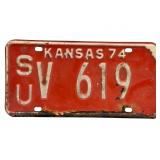 1974 Kansas License Plate - Sumner County