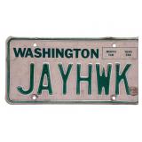 Jayhawk Custom Washington Vanity License Plate