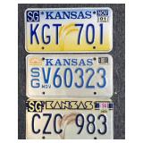 (3) Kansas License Plates