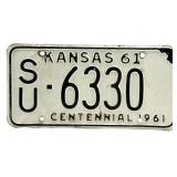 1961 Kansas License Plate - Sumner County