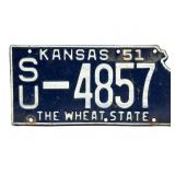 1951 Kansas License Plate - Sumner County
