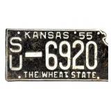 1955 Kansas License Plate - Sumner County