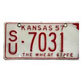 1957 Kansas License Plate - Sumner County