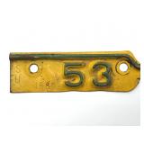 1953 Kansas License Plate Renewal Tag