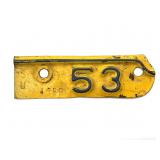 1953 Kansas License Plate Renewal Tag