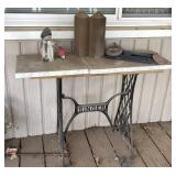 Cast Iron Singer Sewing Machine Table Base, Stone