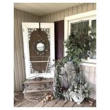 Wood Door and Step Decor, Faux Tree, and More