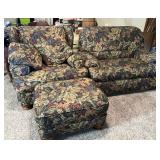 Floral Living Room Set; Oversized Chair, Recliner