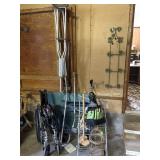 Wheelchair, Crutches, Folding Cart, Metal Wall