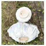 Concrete Bird Bath (cracked but together)