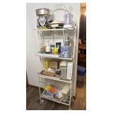 Metal Bakers Rack & Contents; Small Appliances,