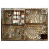 (4) Flats of Glassware, Egg Dish, Hard Rock &