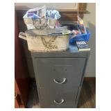 Two Drawer Filing Cabinet & Office Supplies