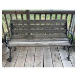 Cast Iron and Wood Outdoor Bench 48" x 18" x 28"