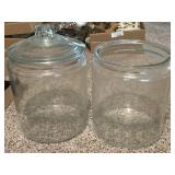 (2) Large Glass Jars 13"- one is missing a lid