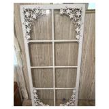 Vintage/Antique 8-Pane Window 28" x 56.5"- leaf